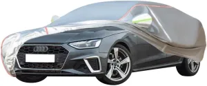 WOLWES Car Cover are Suitable for Audi A4 Limousine All-Weather Windproof, Snowproof, Rainproof, UV-Protected and Breathable All-Season Universal with Side Door Zip Oxford Cloth Car Cover (Color : Wh