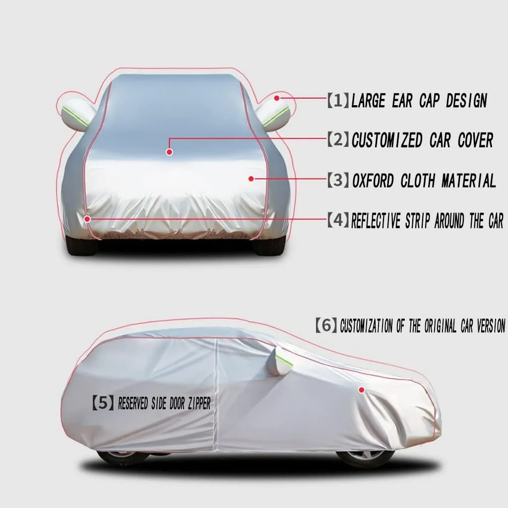 WOLWES Car Cover Are Suitable For Jeep Avenger Longitude/Altitude/Summit/Turbo All-weather Windproof, Snowproof, Rainproof, UV-protected And Breathable All-season Universal With Side Door Zip Oxford C