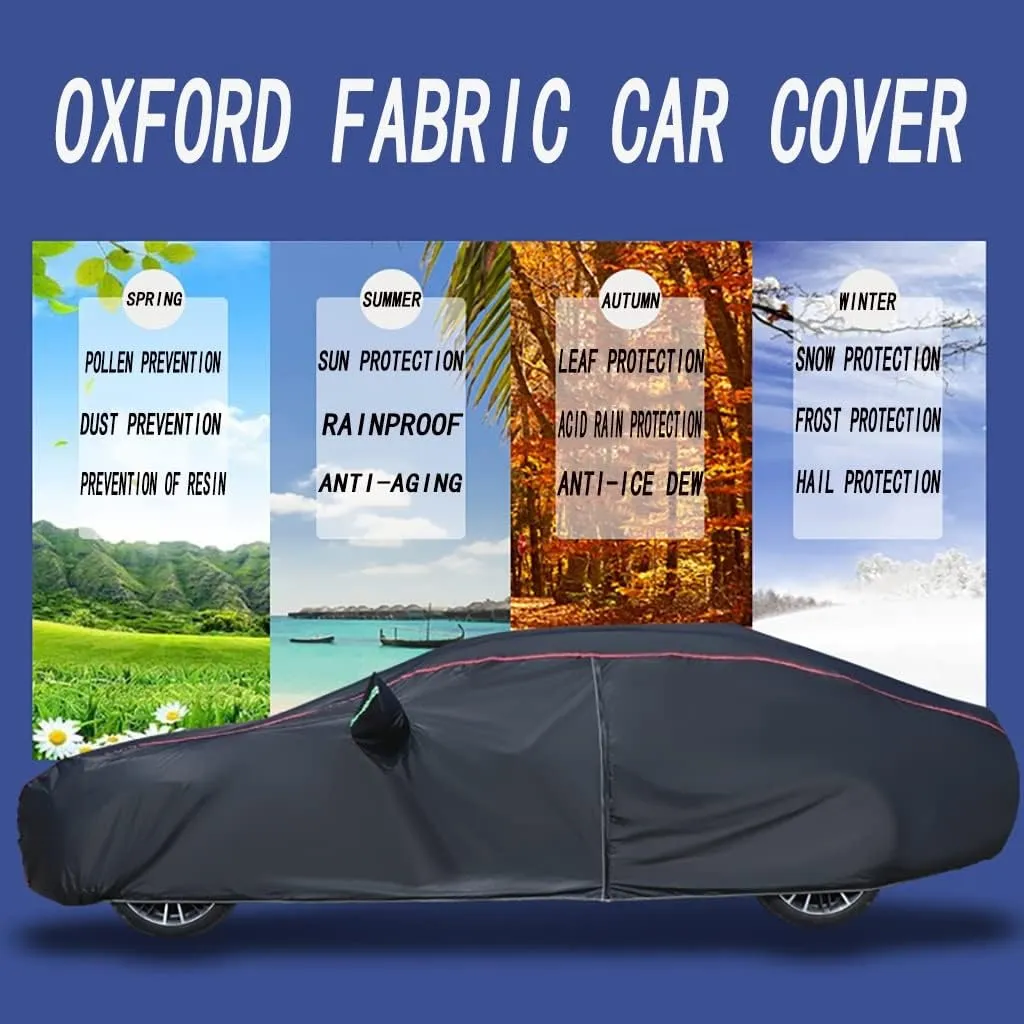 WOLWES Car Cover are Suitable for Mercedes-Benz ML SUV All-Weather Windproof, Snowproof, Rainproof, UV-Protected and Breathable All-Season Universal with Side Door Zip Oxford Cloth Car Cover (Color :