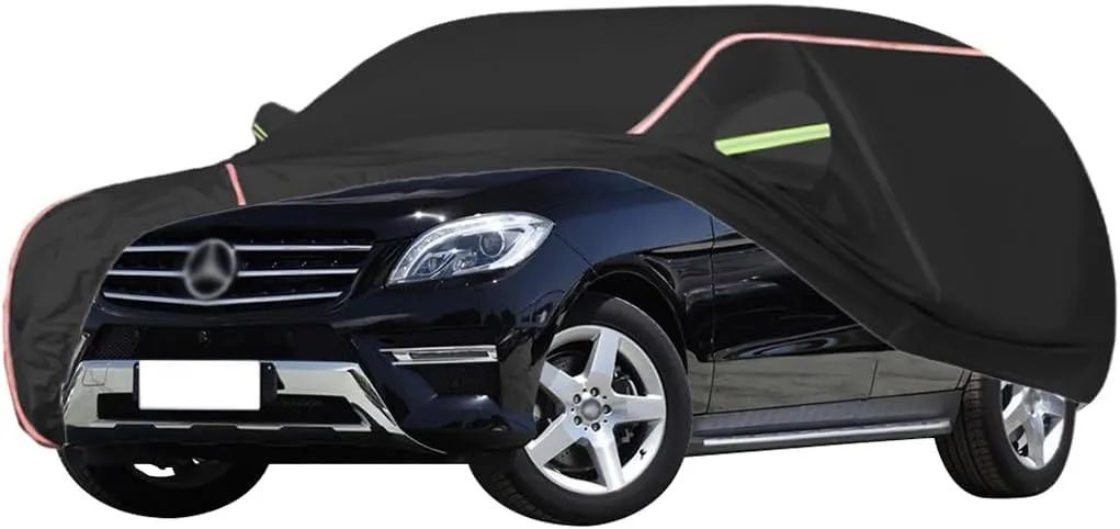 WOLWES Car Cover are Suitable for Mercedes-Benz ML SUV All-Weather Windproof, Snowproof, Rainproof, UV-Protected and Breathable All-Season Universal with Side Door Zip Oxford Cloth Car Cover (Color :