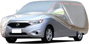 WOLWES Car Cover are Suitable for Nissan Quest All-Weather Windproof, Snowproof, Rainproof, UV-Protected and Breathable All-Season Universal with Side Door Zip Oxford Cloth Car Cover (Color : White)