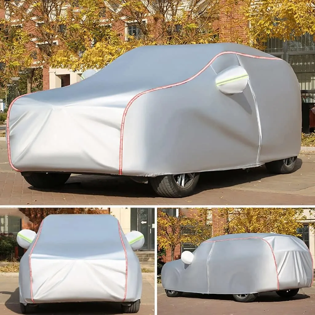 WOLWES Car Cover are Suitable for Nissan Quest All-Weather Windproof, Snowproof, Rainproof, UV-Protected and Breathable All-Season Universal with Side Door Zip Oxford Cloth Car Cover (Color : White)
