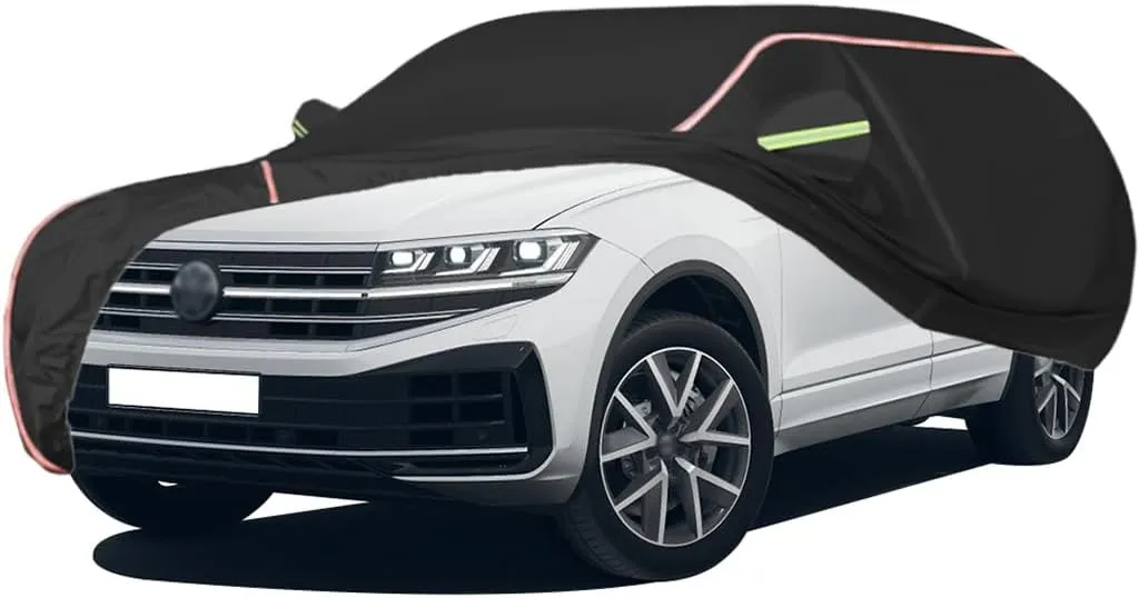 WOLWES Car Cover are Suitable for Volkswagen Touareg All-Weather Windproof, Snowproof, Rainproof, UV-Protected and Breathable All-Season Universal with Side Door Zip Oxford Cloth Car Cover (Color : B