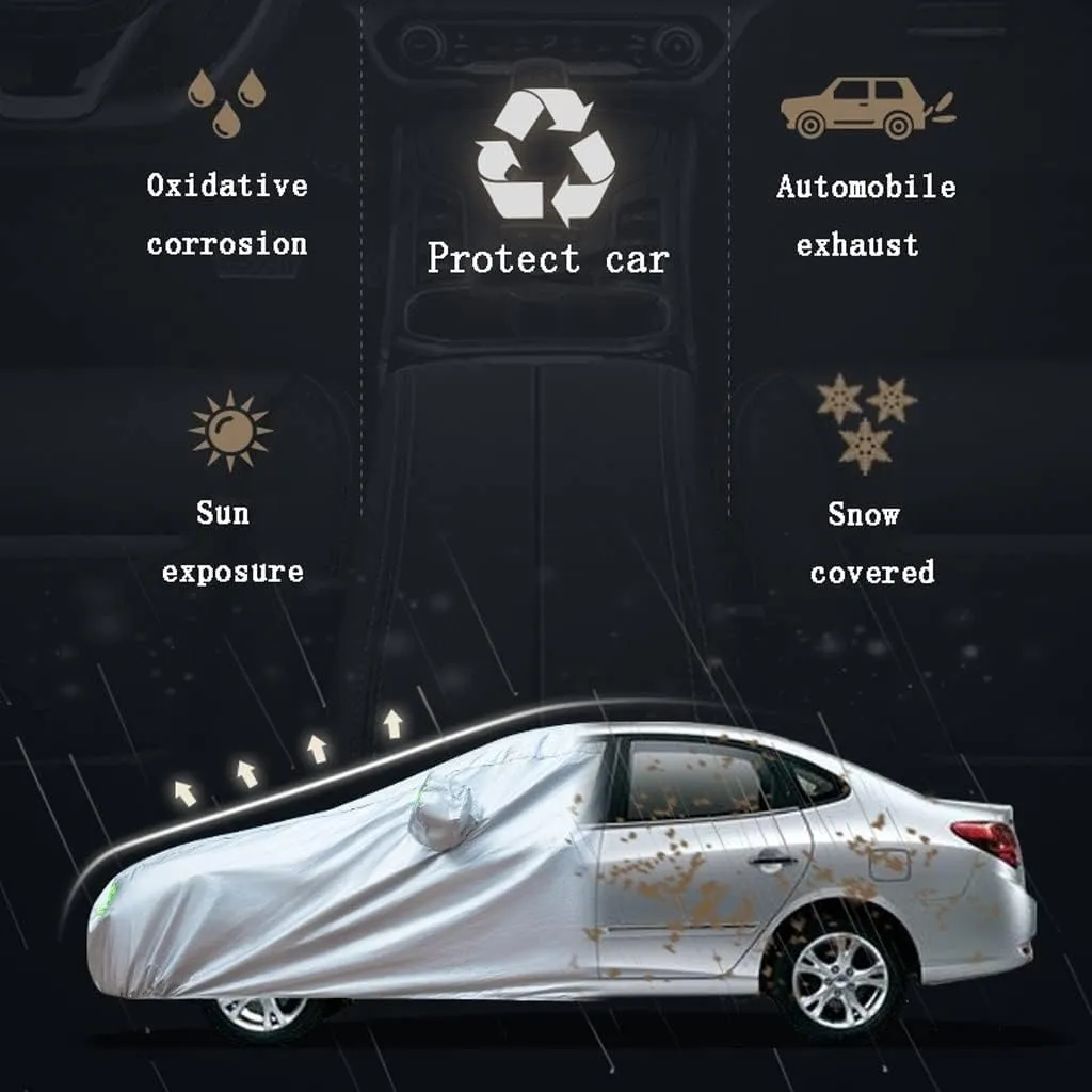 WOLWES Car Covers Are Suitable For Aston Martin DB9 2005-2016 All-weather Windproof, Snowproof, Rainproof, UV-protected And Breathable All-season Universal With Side Door Zip Oxford Cloth Car Covers (