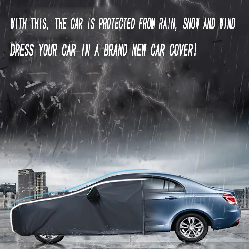 WOLWES Car Covers Are Suitable For Aston Martin DB9 2005-2016 All-weather Windproof, Snowproof, Rainproof, UV-protected And Breathable All-season Universal With Side Door Zip Oxford Cloth Car Covers (