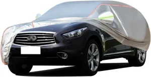 WOLWES Car Covers are Suitable for Infiniti FX37 All-Weather Windproof, Snowproof, Rainproof, UV-Protected and Breathable All-Season Universal with Side Door Zip Oxford Cloth Car Covers (Color : Whit