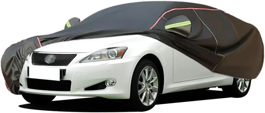 WOLWES Car Covers are Suitable for Lexus is 250C All-Weather Windproof, Snowproof, Rainproof, UV-Protected and Breathable All-Season Universal with Side Door Zip Oxford Cloth Car Covers (Color : Blac