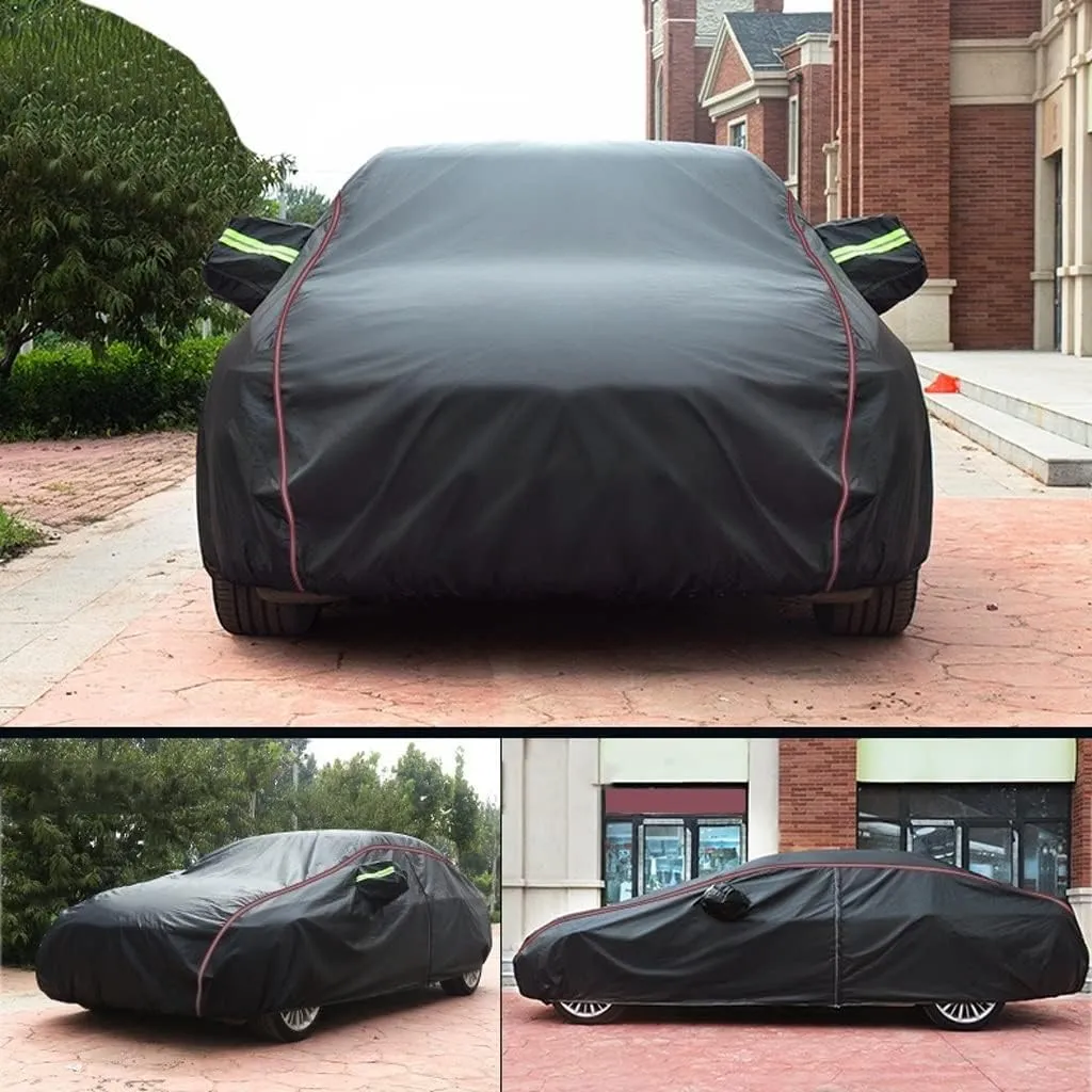 WOLWES Car Covers are Suitable for Lexus is 250C All-Weather Windproof, Snowproof, Rainproof, UV-Protected and Breathable All-Season Universal with Side Door Zip Oxford Cloth Car Covers (Color : Blac