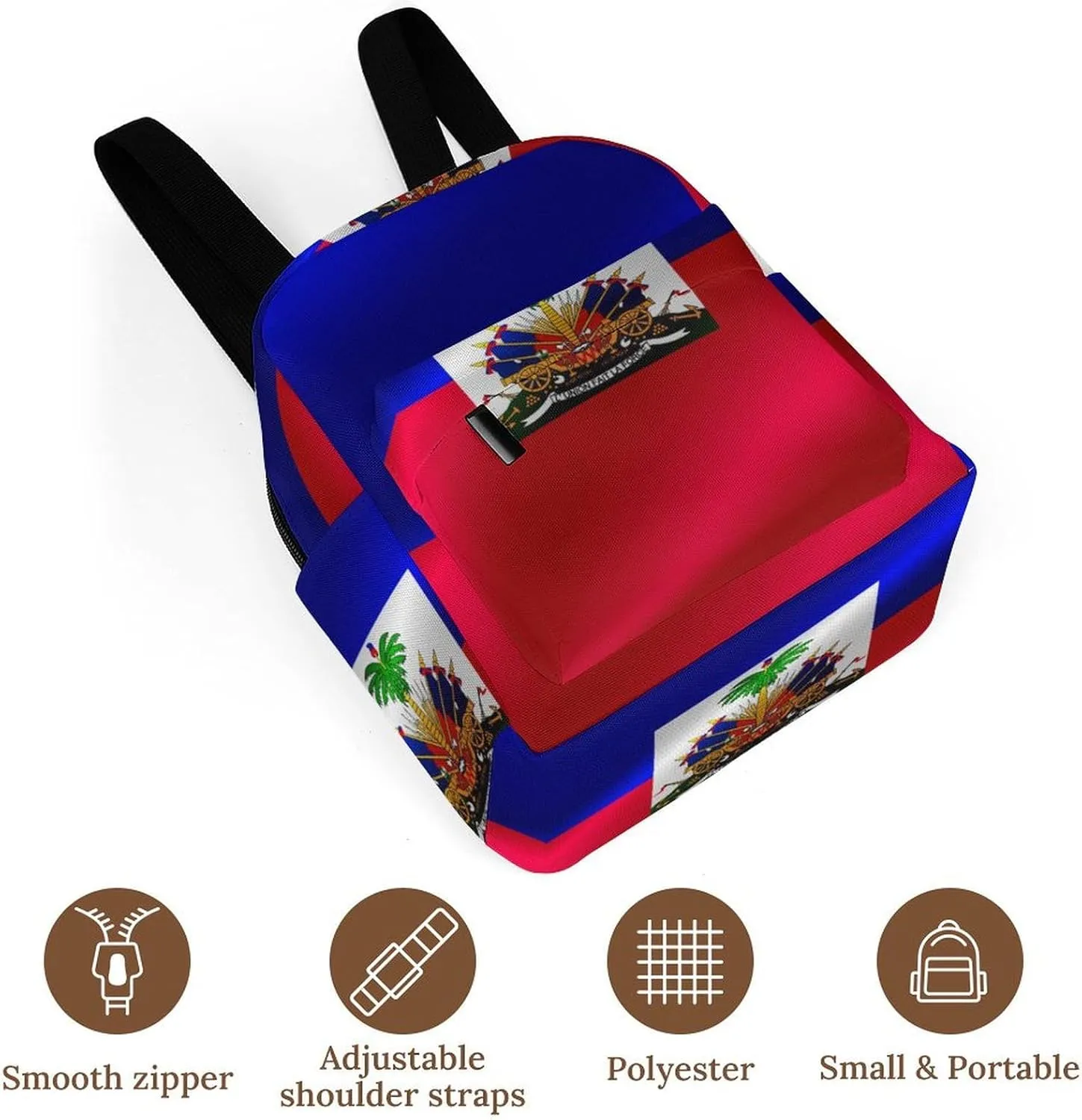 Women Haitian Flag of Haiti Small Backpack Purse for Ladies Bookbag Travel Shoulder Bag