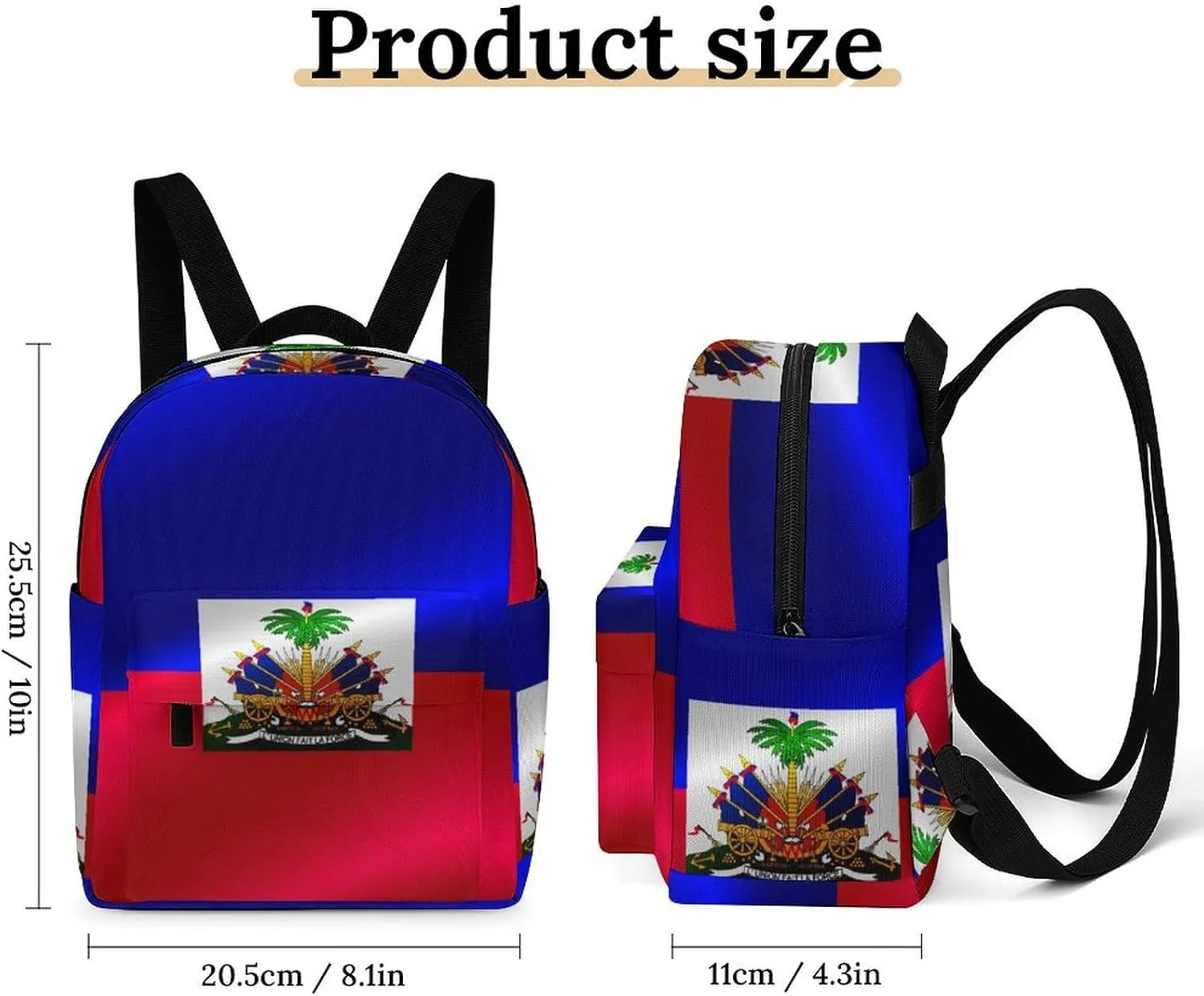 Women Haitian Flag of Haiti Small Backpack Purse for Ladies Bookbag Travel Shoulder Bag