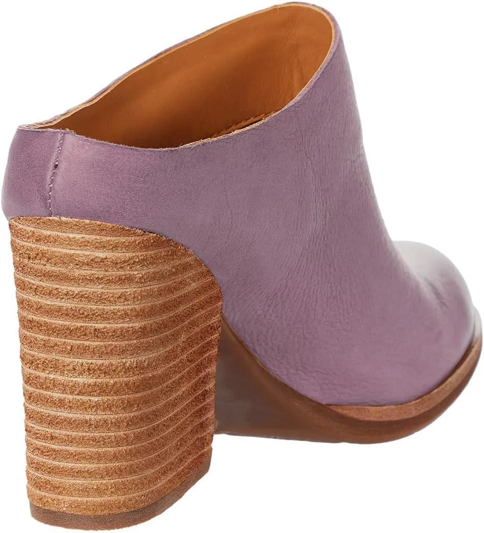 Women High Chunky Stacked Heel Mules Round Closed Toe Heeled Sandals Slip On 3 Inch Block Heels Suede Backless Booties Burnished Dressy Vintage Party Office Ladies Slide Slippers 4-11 M US
