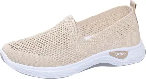 Women Slip On Casual Sneakers Comfortable Walking Shoes Lightweight Canvas Flats Non Slip Breathable Loafers