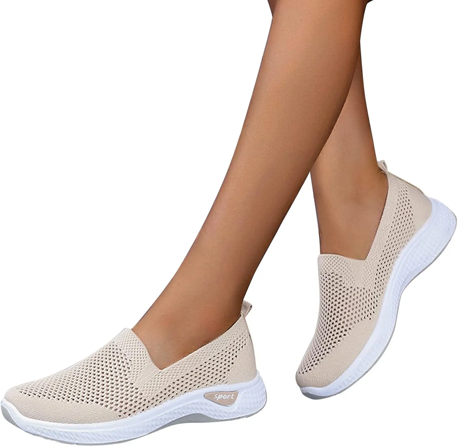 Women Slip On Casual Sneakers Comfortable Walking Shoes Lightweight Canvas Flats Non Slip Breathable Loafers