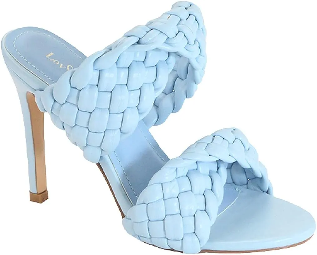Womens Braided High Heeled Sandals