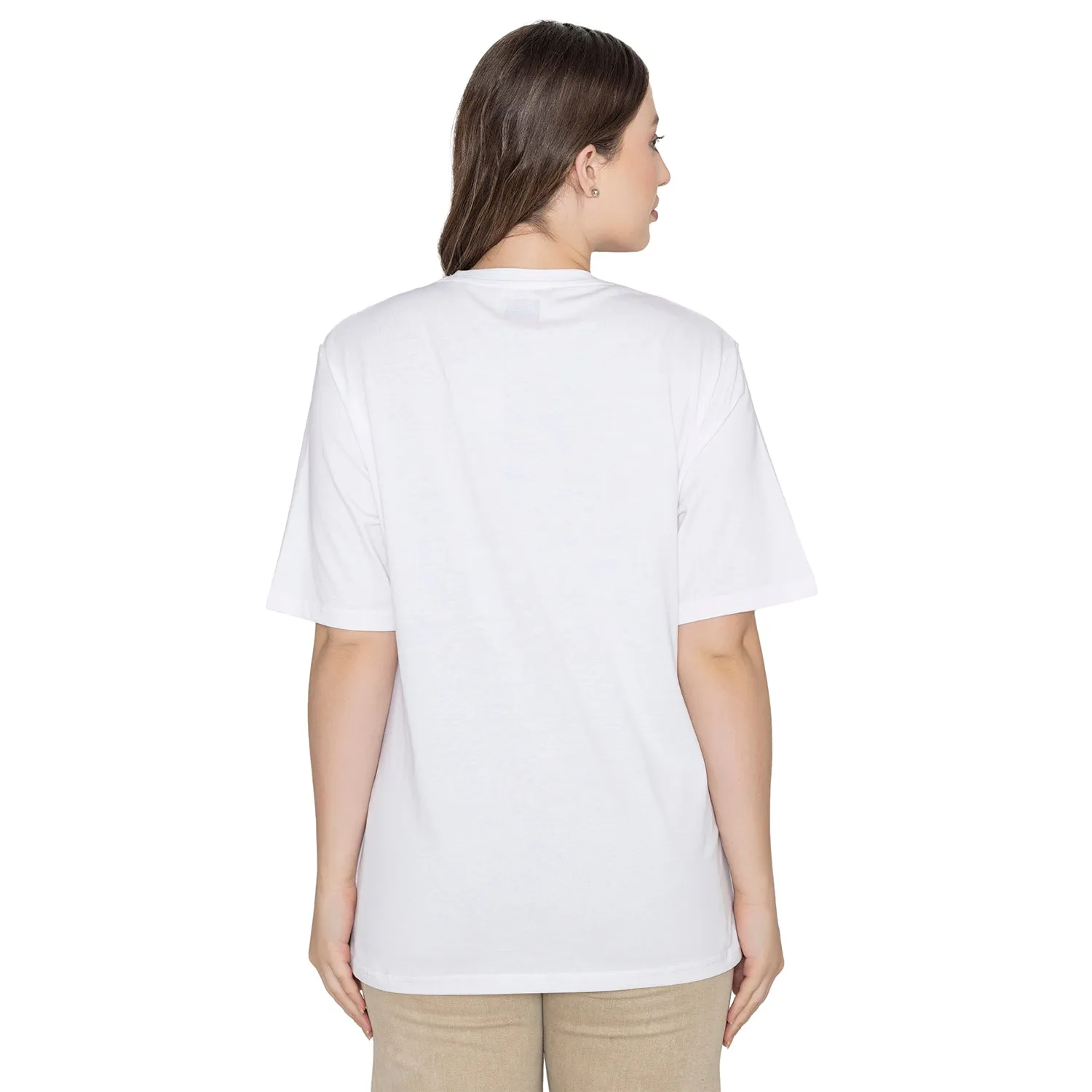 Women's Graphic Printed Cotton T-Shirt - White