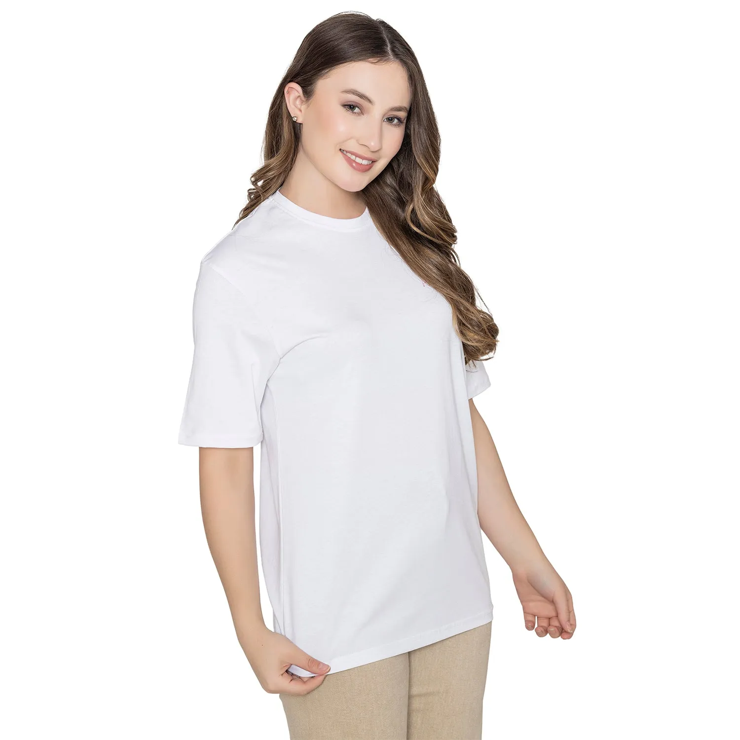 Women's Graphic Printed Cotton T-Shirt - White