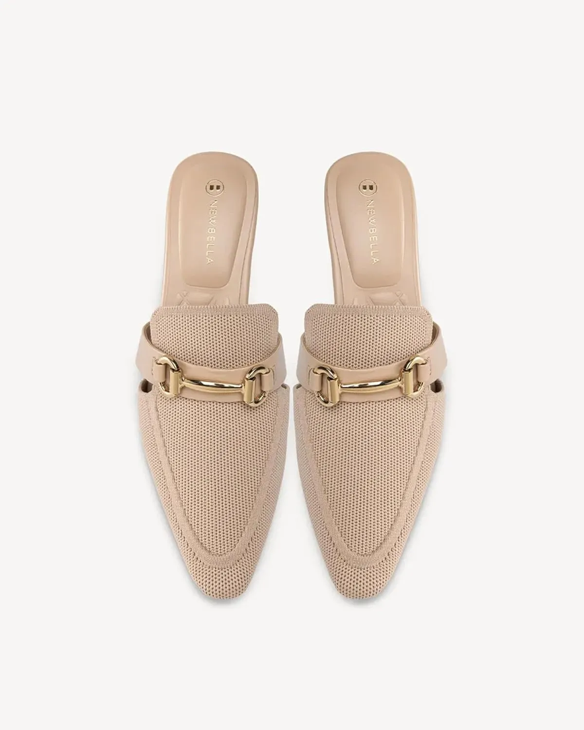 Women's Knit Pointed Toe Chunky Heel Mules, Comfortable Slip-On Sandals for Business and Daily Wear
