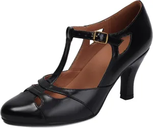 Women's Mary Jane Vintage Close Round Toe 1950s Heels Retro 1920s Victorian Pumps 1930s Shoes