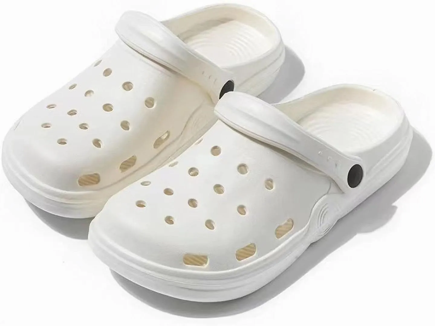 Women's Plus Size Wide Width Flat Slide Sandals Summer Breathable Eva Lightweight Beach Casual Closed-Toe Shoes Hole Cavity Design Size 9 10-11 - Purple, Pink, White, Green
