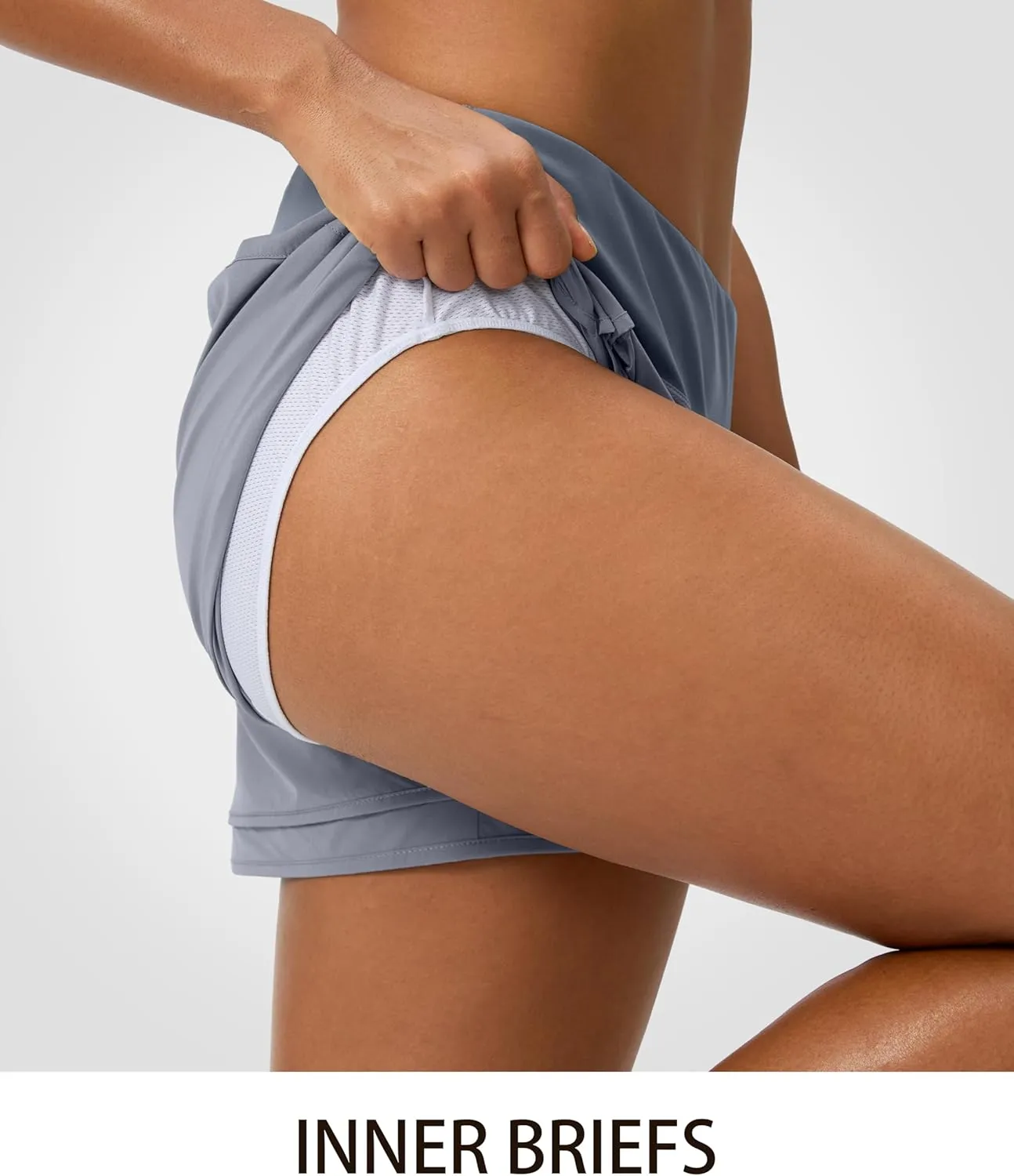 Women's Running Shorts High Waisted Quick-Dry 3 Inch Gym Workout Athletic Shorts for Women with Zipper Pocket