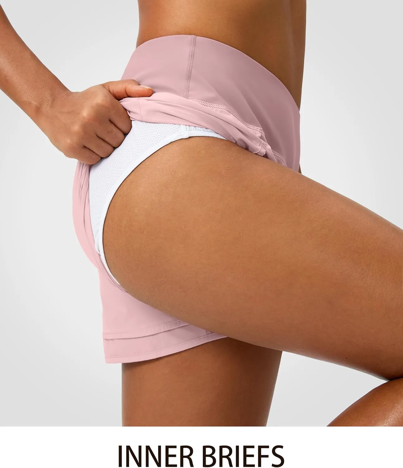 Women's Running Shorts High Waisted Quick-Dry 3 Inch Gym Workout Athletic Shorts for Women with Zipper Pocket