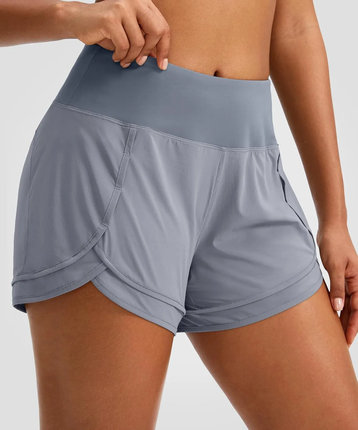 Women's Running Shorts High Waisted Quick-Dry 3 Inch Gym Workout Athletic Shorts for Women with Zipper Pocket