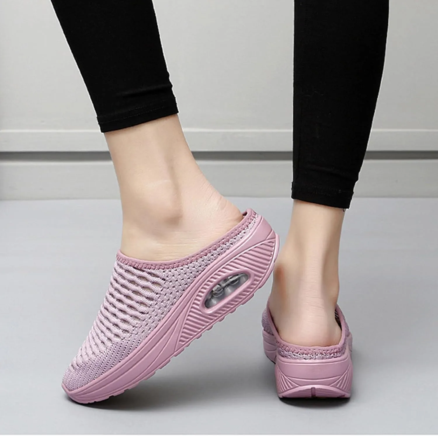 Womens Slip On Clogs and Mules Orthopedic Arch Support Backless Slippers Lightweight Breathable Casual Mesh Sandal Comfortable Round Toe Mules Garden Shoes