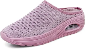 Womens Slip On Clogs and Mules Orthopedic Arch Support Backless Slippers Lightweight Breathable Casual Mesh Sandal Comfortable Round Toe Mules Garden Shoes