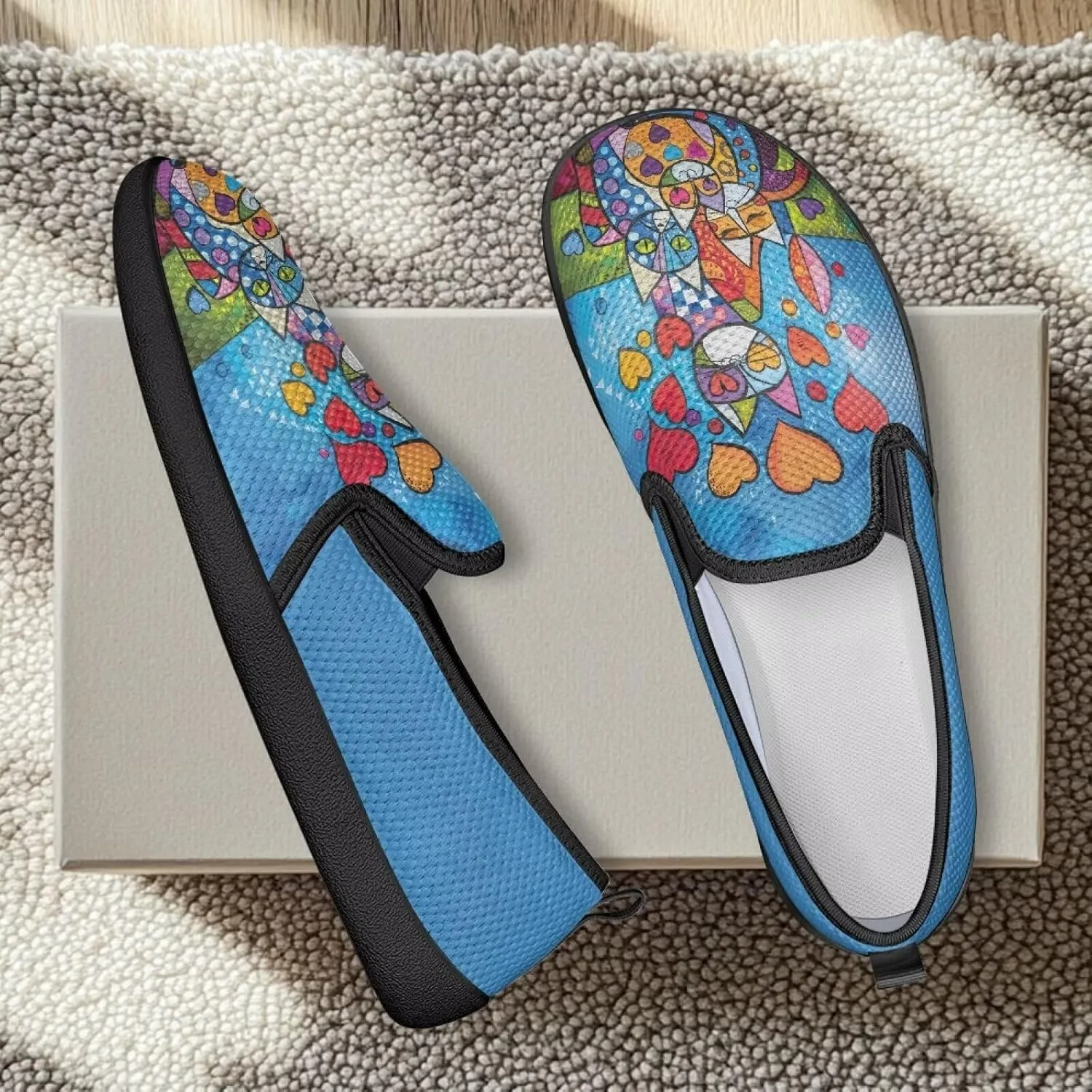 Women's Slip On Fashion Flats Comfortable Dressy Loafer Shoes Round Toe Lightweight Shoes for Office Work Daily Wear Gifts for Mom Wife Sister US Size 6-11