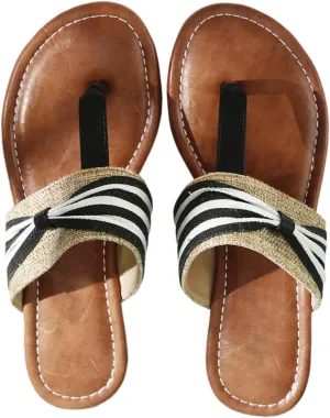 Womens Square Toe Thongs Flat Sandals Slip On Slippers Metal Hardware Decoration Flip Flops Summer Dressy Shoes