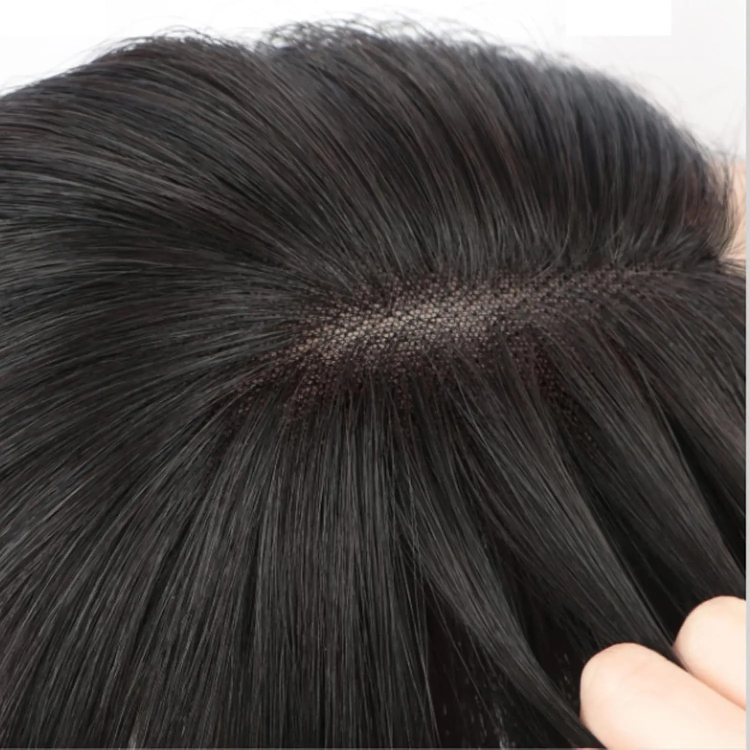 Women's Wig Bangs Wig Piece Full Real Human Hair Patch Fluffy Increase Hair Volume Fluffy Cover Gray Hair Women's Wigs Hair Piece(16-(8-10) 22CM-brown)