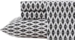 Wrangler - Sheet Set, Breathable & Wrinkle Resistant Bedding with Matching Pillowcases, Yellowstone Inspired, Fully Elasticized (Blaze Black, Queen)