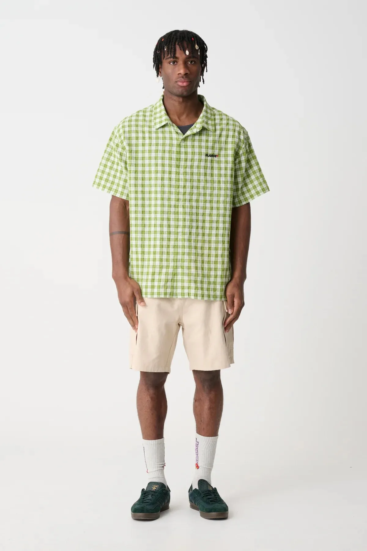 X-Large 91 Oxford SS Shirt Green Check