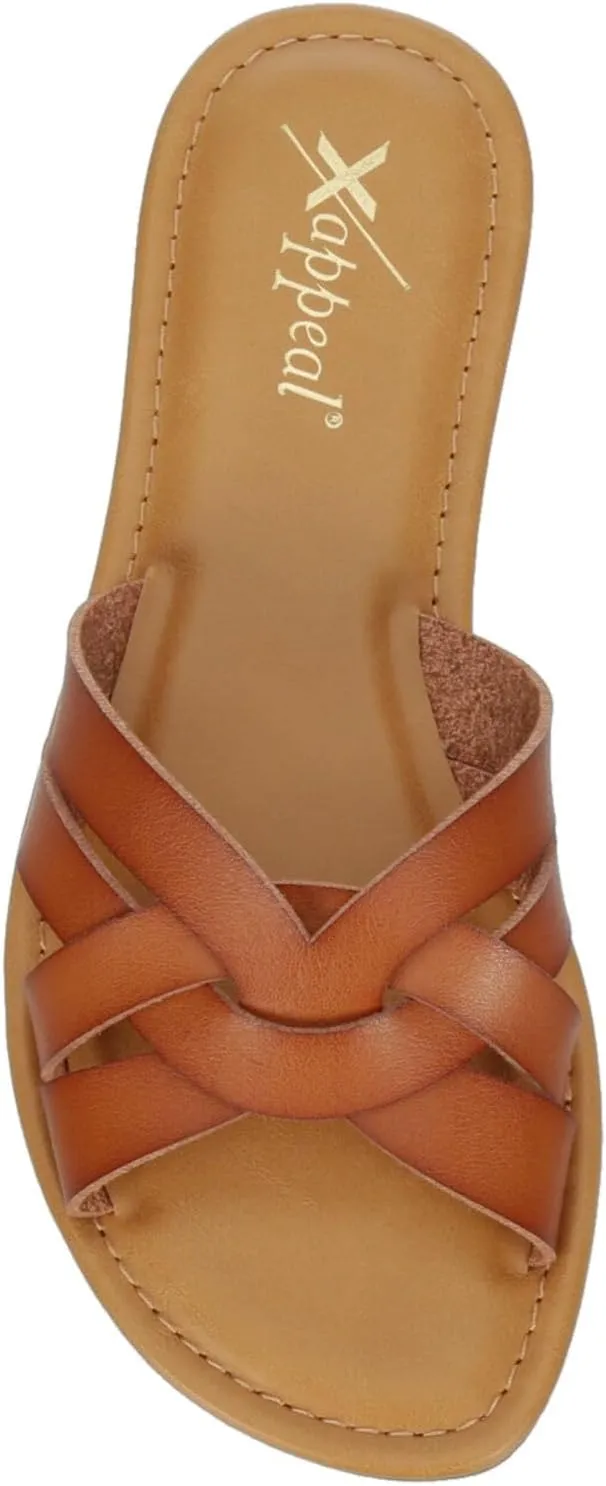 XAPPEAL Andie - Women's Strappy Slip-On H-Band Flat Slide Sandals