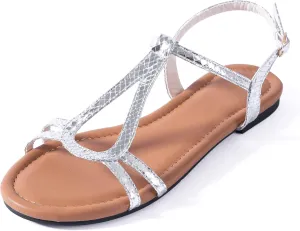 YANWENFANG Women's Flat Sandals Strappy Gladiator Sandals with Adjustable Ankle Strap,Teardrop Boho Beach Sandals for Summer Vacation, Festival, Casual Comfort