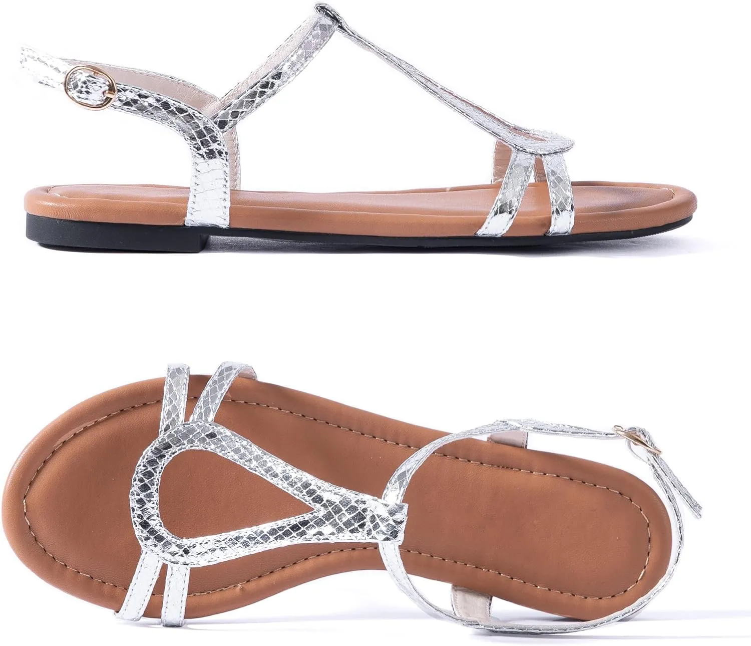 YANWENFANG Women's Flat Sandals Strappy Gladiator Sandals with Adjustable Ankle Strap,Teardrop Boho Beach Sandals for Summer Vacation, Festival, Casual Comfort
