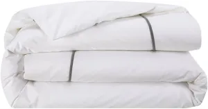 Yves Delorme Athéna Platine (Platinum Grey) King 110 x 94 in Duvet Cover Extra Soft and Cooling Luxury Sheets, 100% Natural Organic Cotton - Breathable and Durable