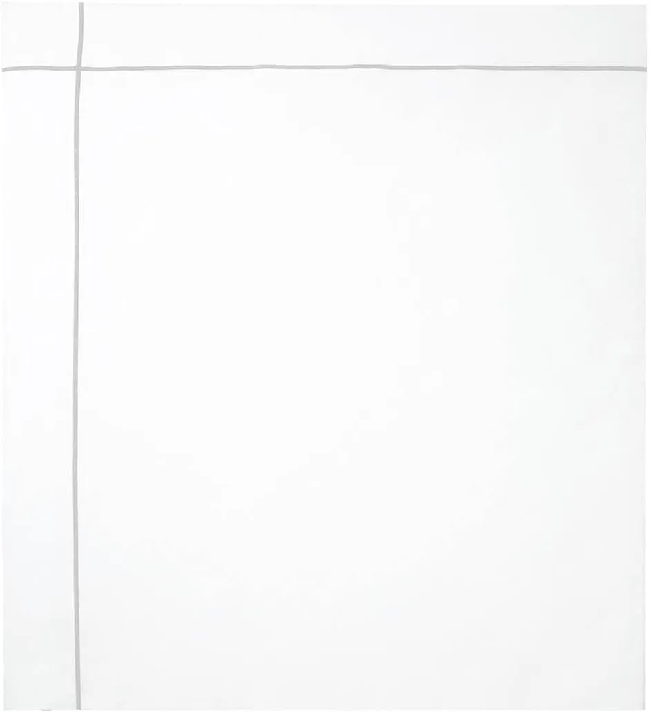 Yves Delorme Athéna Platine (Platinum Grey) King 110 x 94 in Duvet Cover Extra Soft and Cooling Luxury Sheets, 100% Natural Organic Cotton - Breathable and Durable