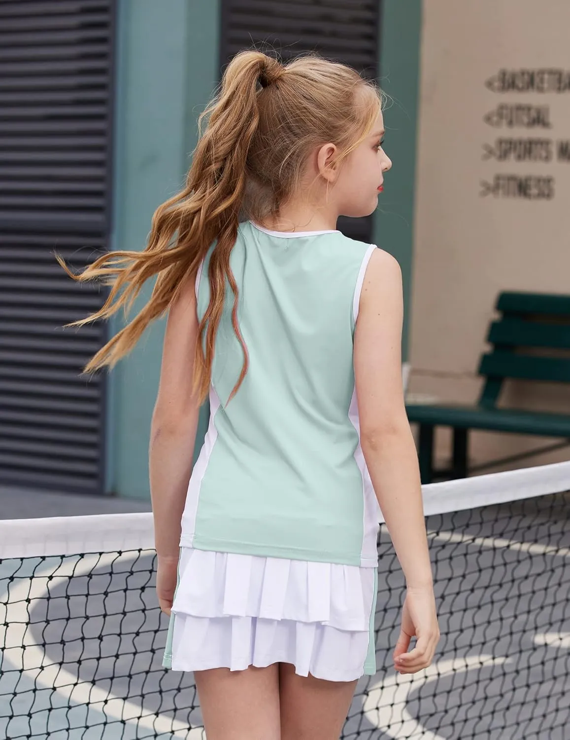 Zaclotre Girls Tennis Golf Dress Outfit Sleeveless Tank Top and Skorts Sets Sport Skirt with Shorts